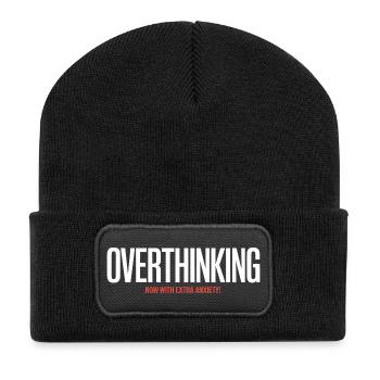 Overthinking, now with extra Anxiety! - Funny Intr - Recycled Patch Beanie - black - Front