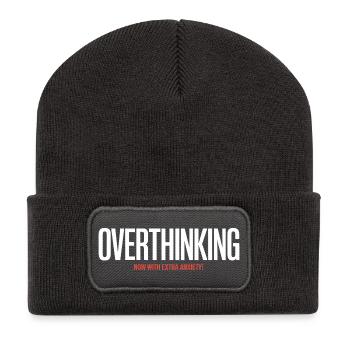 Trop réfléchir, maintenant avec plus d’anxiété ! - Intr drôle - Beanie recyclé à patch - charbon - Devant