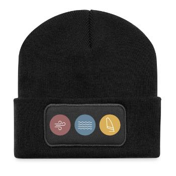 Colorful Icons Windsurfing - Recycled Patch Beanie - black - Front