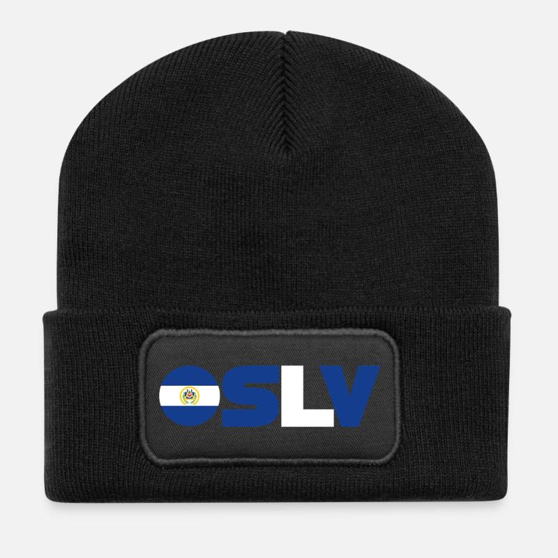 Salvador - Beanie recyclé à patch - noir