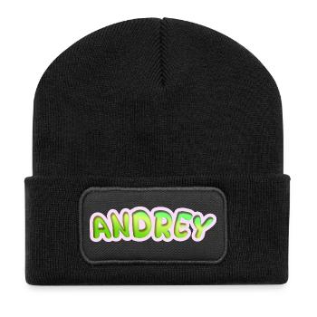 Andrey as a profession - Recycled Patch Beanie - black - Front