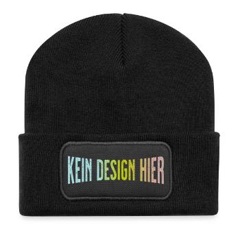 No Design Here Funny Statement Shirt - Recycled Patch Beanie - black - Front