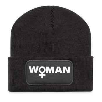 WOMAN - Recycelte Patch Beanie - Dunkelgrau - Vorne