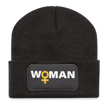 WOMAN - Recycelte Patch Beanie - Dunkelgrau - Vorne