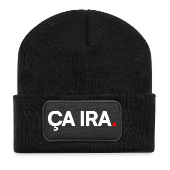 ÇA IRA. – Phrase Fataliste Humour Minimaliste - Beanie recyclé à patch - noir - Devant