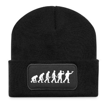 Evolution der Technik - Recycelte Patch Beanie - Schwarz - Vorne