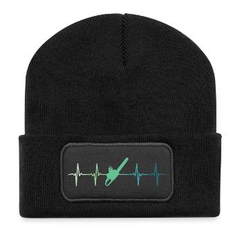 Bûcheron battement de coeur tronçonne  - Beanie recyclé à patch - noir - Devant