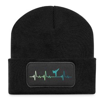 Taekwondo Taekwondo Heartbeat - Recycled Patch Beanie - black - Front