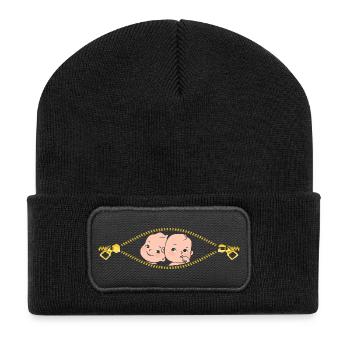 Annonce de la grossesse maman des jumeaux maman maman - Beanie recyclé à patch - noir - Devant