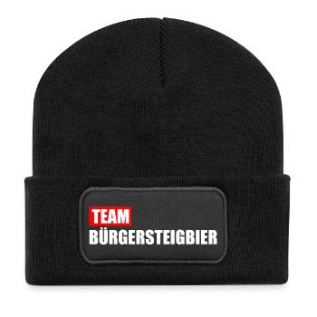 Team Bürgersteigbier Ortskontrollfahrt OKF - Recycelte Patch Beanie - Schwarz - Vorne