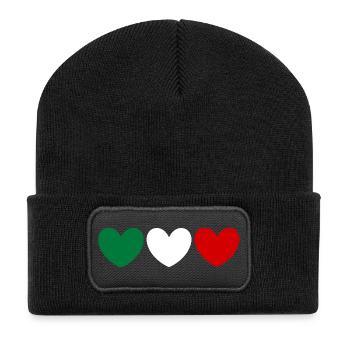 Maillot de supporters italiens pour les supporters italiens - Beanie recyclé à patch - noir - Devant