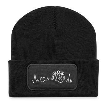 Bowling Skittles Heartbeat for Bowlers - Recycled Patch Beanie - black - Front