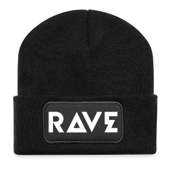 RAVE Geometric Bold Logo - Recycelte Patch Beanie - Schwarz - Vorne
