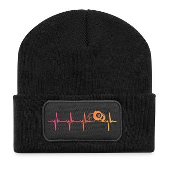 billard à 8 boules Sunset battement de coeur - Beanie recyclé à patch - noir - Devant