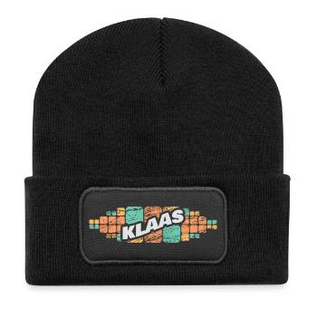 Klaas als Vorname - Recycelte Patch Beanie - Schwarz - Vorne