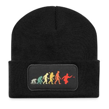 Boccia Und Petanque Spieler Evolution Retro Grafik - Recycelte Patch Beanie - Schwarz - Vorne