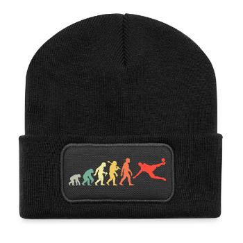 Retro Fußballer Evolution Fußballsport für Männer - Recycelte Patch Beanie - Schwarz - Vorne