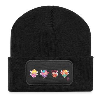 Fees - Beanie recyclé à patch - noir - Devant