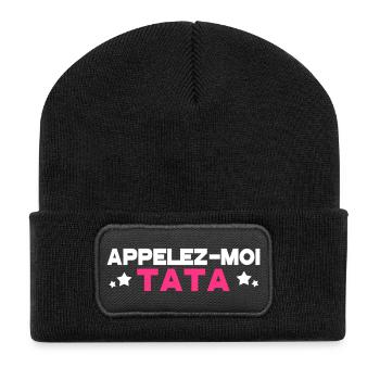 appelez moi tata - Beanie recyclé à patch - noir - Devant