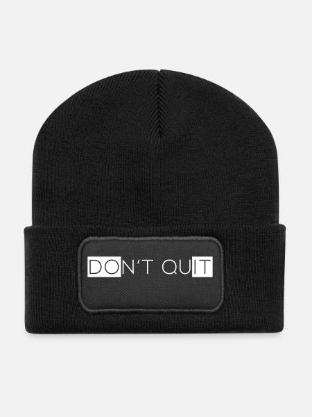 Dont Quit - Recycelte Patch Beanie - Schwarz