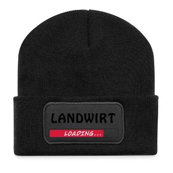 Landwirt loading - Recycelte Patch Beanie - Schwarz - Vorne