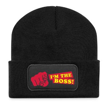 im_the_boss__f2 - Beanie recyclé à patch - noir - Devant
