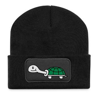 Cute Turtle - Recycled Patch Beanie - black - Front