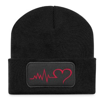 heartbeat - Beanie recyclé à patch - noir - Devant