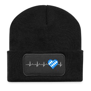HERZSCHLOG BAYERN - Recycelte Patch Beanie - Schwarz - Vorne