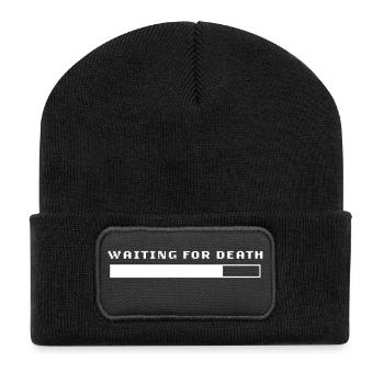 WAITING FOR DEATH - Beanie recyclé à patch - noir - Devant