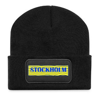 Stockholm Waves Lettering - Recycled Patch Beanie - black - Front