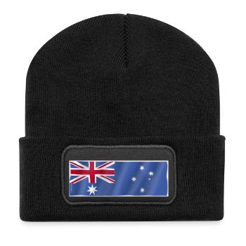 Flagge Australien - Recycelte Patch Beanie - Schwarz - Vorne