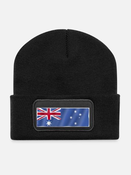 Flagge Australien - Recycelte Patch Beanie - Schwarz