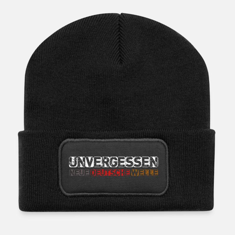 Neue deutsche Welle - Recycelte Patch Beanie - Schwarz