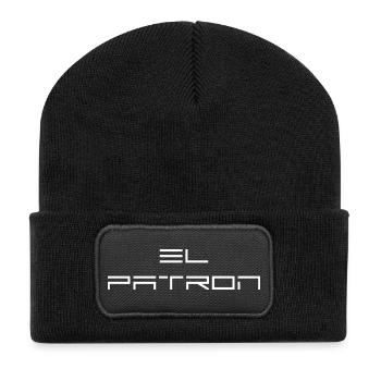 El Patron – Der Top-Dog Look - Recycelte Patch Beanie - Schwarz - Vorne