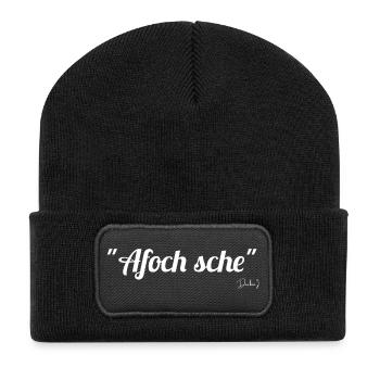 Afoch sche weiss - Recycelte Patch Beanie - Schwarz - Vorne