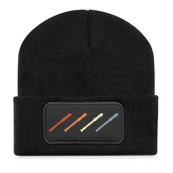 Flûtes vintage - Beanie recyclé à patch - noir - Devant