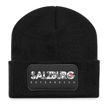 Salzbourg, Autriche, Texte en difficulté - Beanie recyclé à patch - noir - Devant
