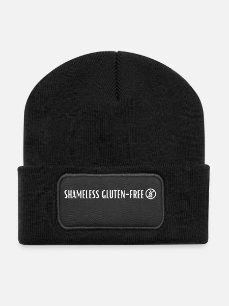 SHAMELESS GLUTEN FREE WHITE - Recycelte Patch Beanie - Schwarz