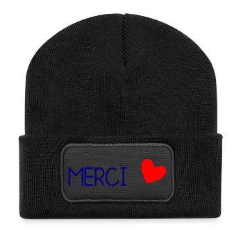 MAÎTRESSE. MAITRE. MERCI. MERCI MAÎTRESSE. MAITRES - Beanie recyclé à patch - noir - Devant