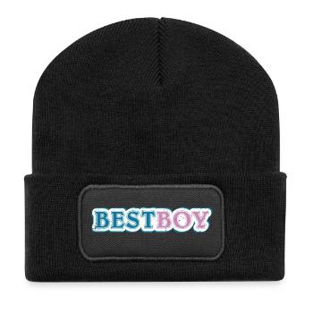 Revendication du meilleur garçon ombragée - Beanie recyclé à patch - noir - Devant