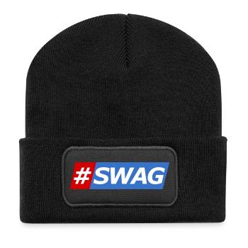 SWAG Block Colors Hashtag - Recycled Patch Beanie - black - Front
