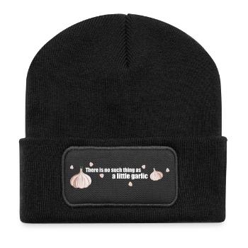 So etwas wie ein wenig Knoblauch gibt es nicht - Recycelte Patch Beanie - Schwarz - Vorne
