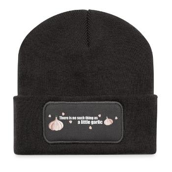 So etwas wie ein wenig Knoblauch gibt es nicht - Recycelte Patch Beanie - Dunkelgrau - Vorne