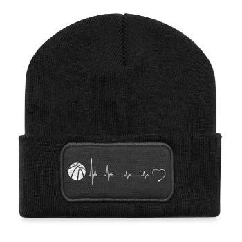 Basketball Heartbeat Tee - Recycled Patch Beanie - black - Front