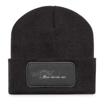 Alea iacta est verziert weiss - Recycelte Patch Beanie - Dunkelgrau - Vorne