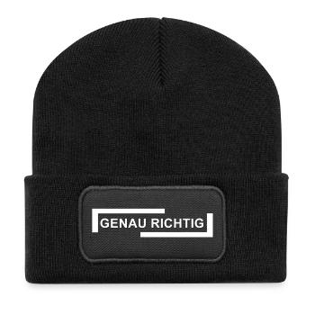 Abstraktes Farbenspiel Motiv - Recycelte Patch Beanie - Schwarz - Vorne