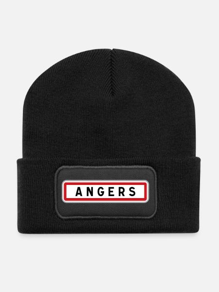 Panneau d'entrée de ville de Angers Maine-et-Loire - Beanie recyclé à patch - noir