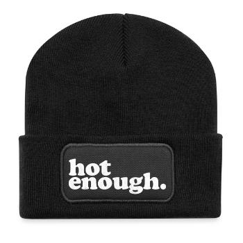 hot enough Summer Beach funny quote - Recycelte Patch Beanie - Schwarz - Vorne