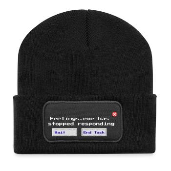 Feelings.exe Has Stopped Responding – Glitched Sad - Recycled Patch Beanie - black - Front